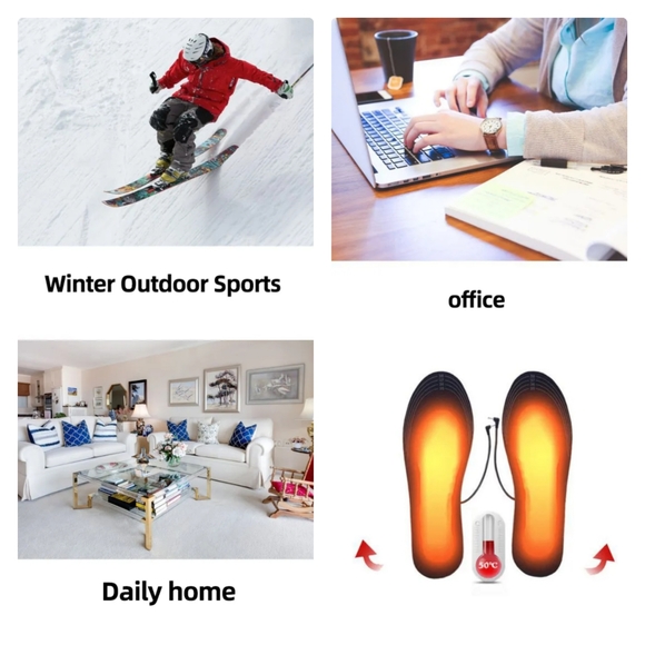 USB charging heating insoles for women or men & most shoe types, cut to fit - Picture 8 of 10